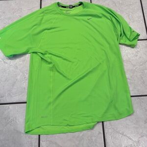 Nike Men's Vibrant Green Short Sleeve Tee run dri-fit XL NWT